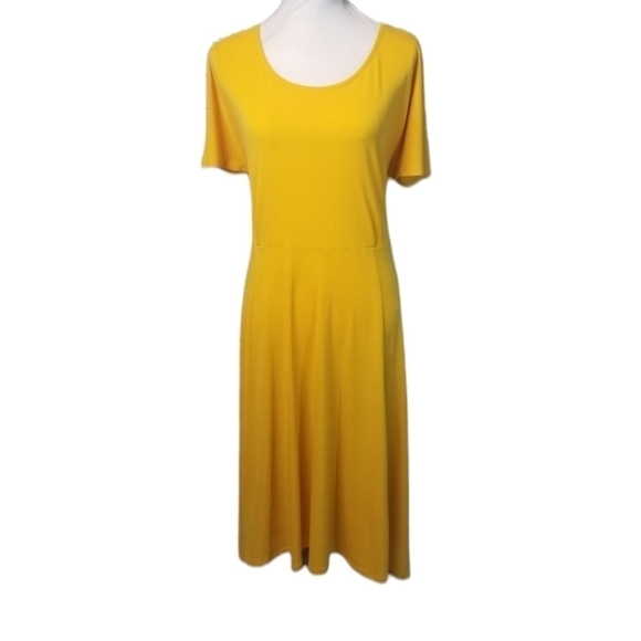 Lane Bryant yellow Jersey midi dress new - Picture 1 of 10